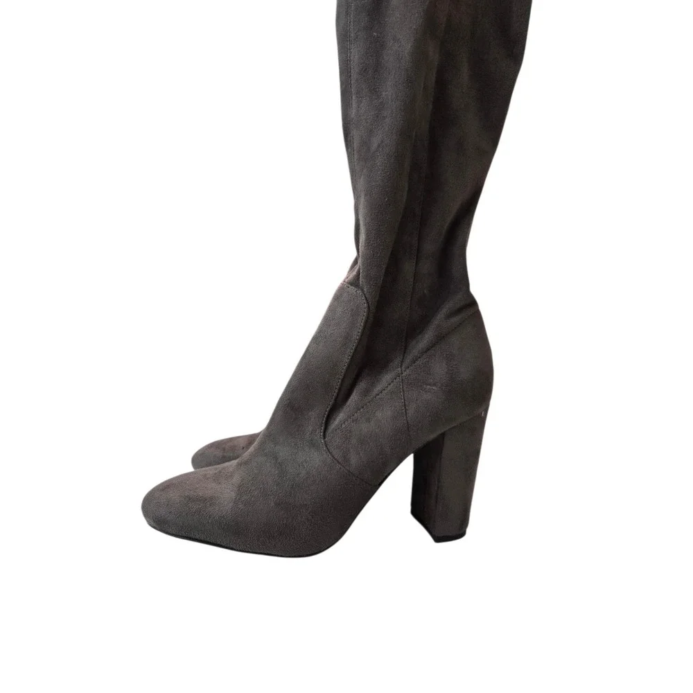 Ivanka Trump Over-The-Knee‎ Suede Boots - Brown, Size 7.5M